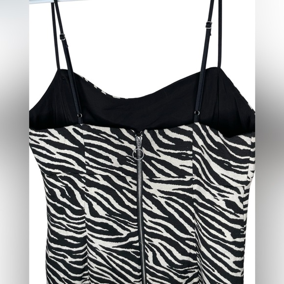 For Love & Lemons Lyla Mini White/Black Zebra Print Dress Size Medium - Picture 2 of 13
